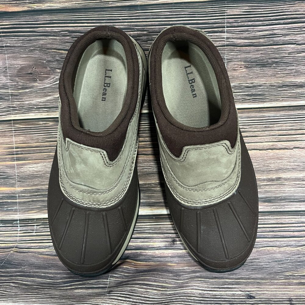 L.L. Bean Brown and Tan Slip-On Ankle Duck Boots - Picture 7 of 8